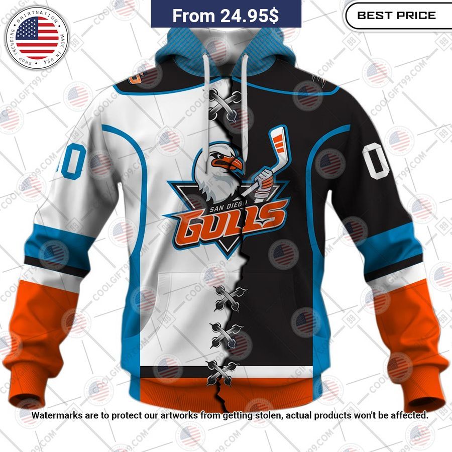 San Diego Gulls Mix Jersey Custom Hoodie My favourite picture of yours