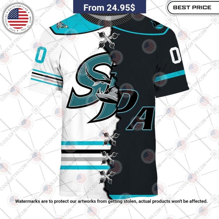 San Jose Barracuda Mix Jersey Custom Hoodie Rocking picture