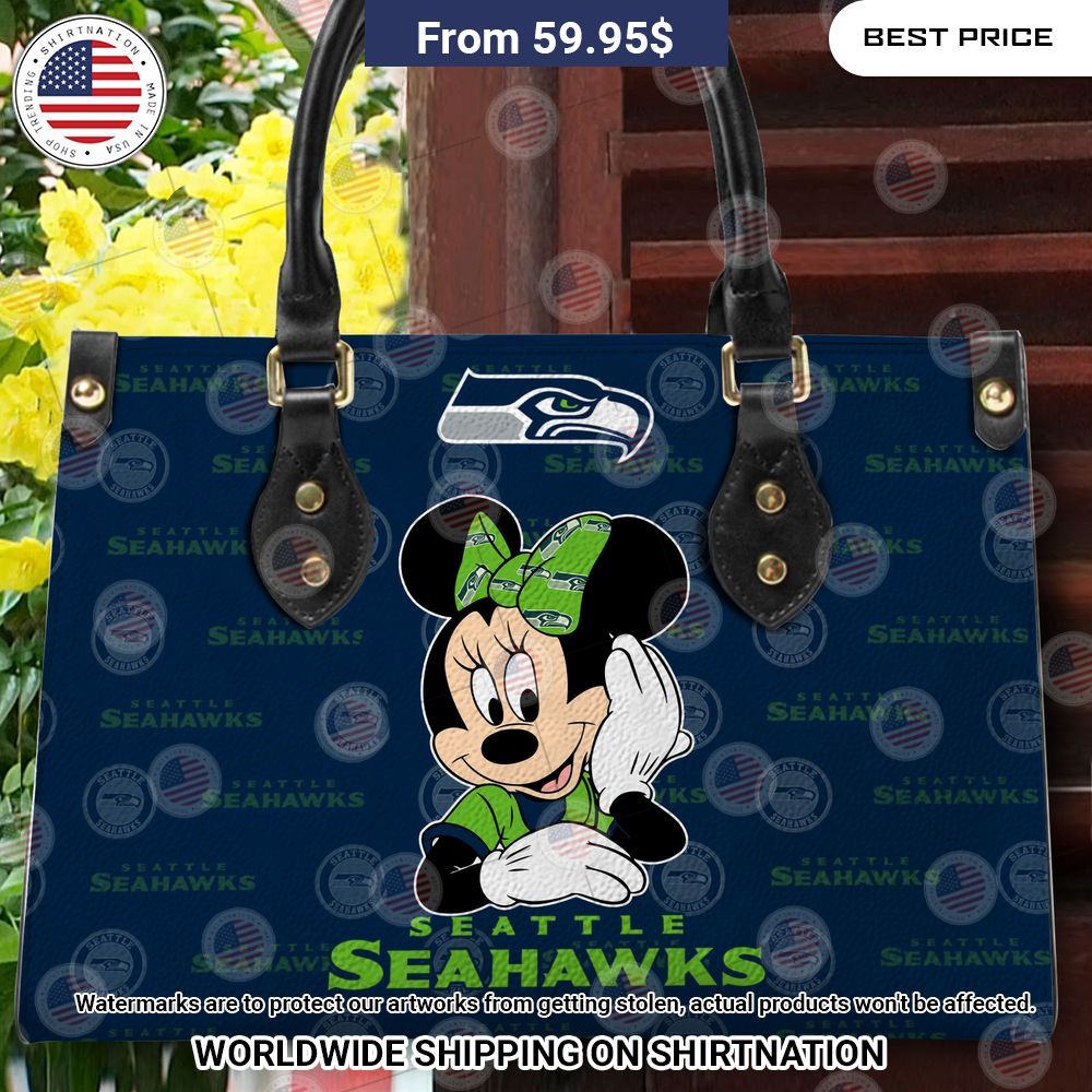 Seattle Seahawks Minnie Mouse Leather Handbag Wow, cute pie