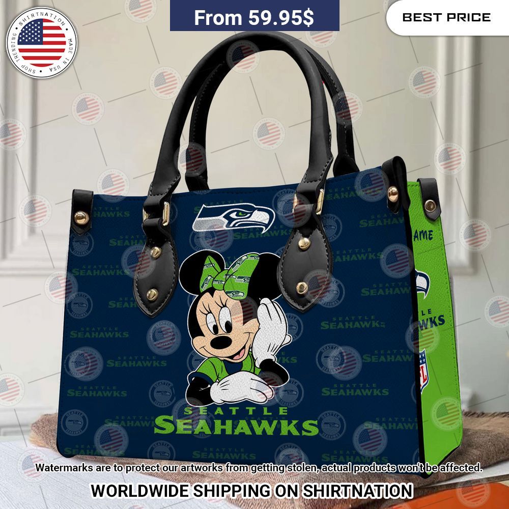 Seattle Seahawks Minnie Mouse Leather Handbag Hey! You look amazing dear