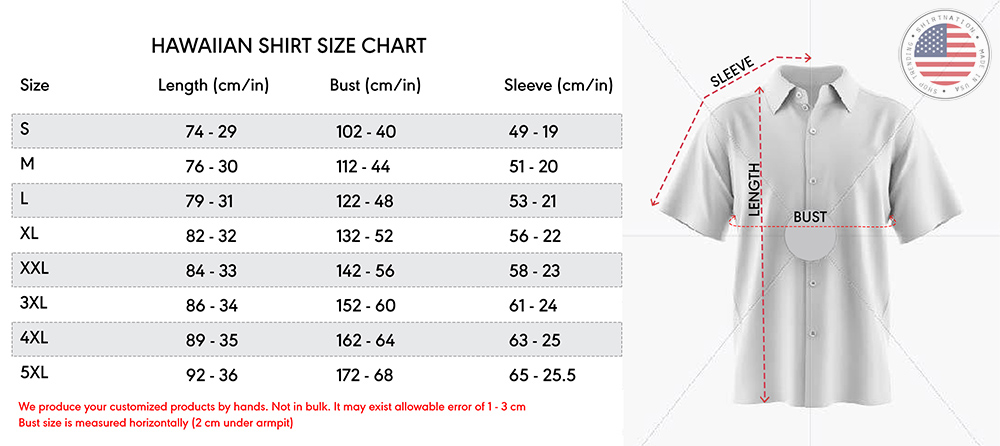 Hawaiian Shirt Size Chart Shirtnation
