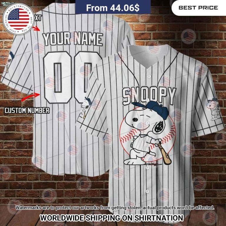 Snoopy Custom Baseball Jersey You look cheerful dear