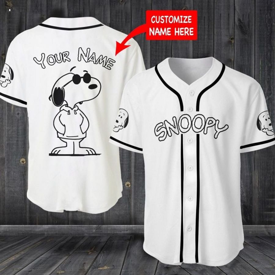 snoopy custom baseball jersey 1