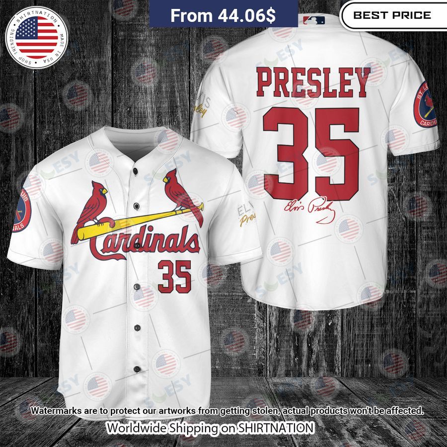 St Louis 35 Cardinals Elvis Presley Baseball Jersey Cuteness overloaded