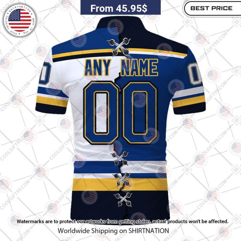 St. Louis Blues Mix Jersey Style Custom Polo Best couple on earth