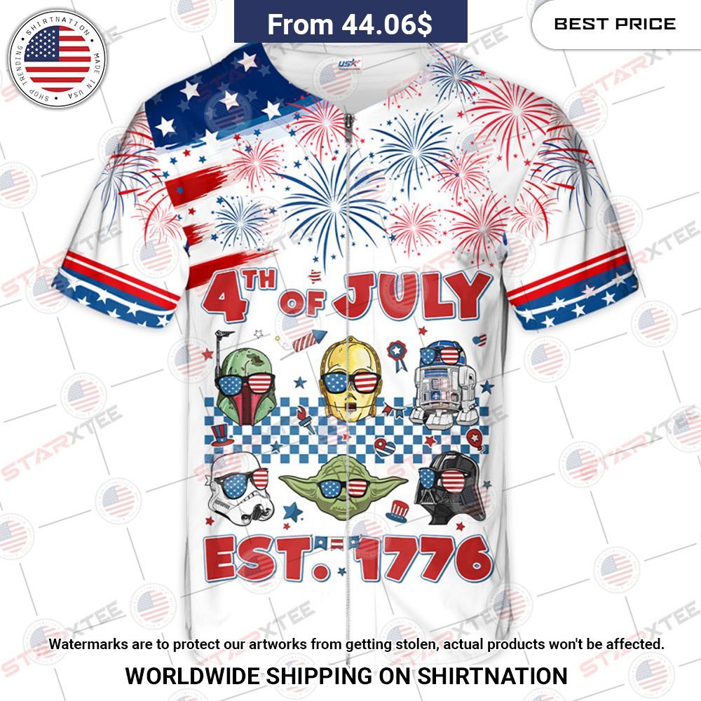 Star Wars 4th Of July Est. 1776 Baseball Jersey This place looks exotic.