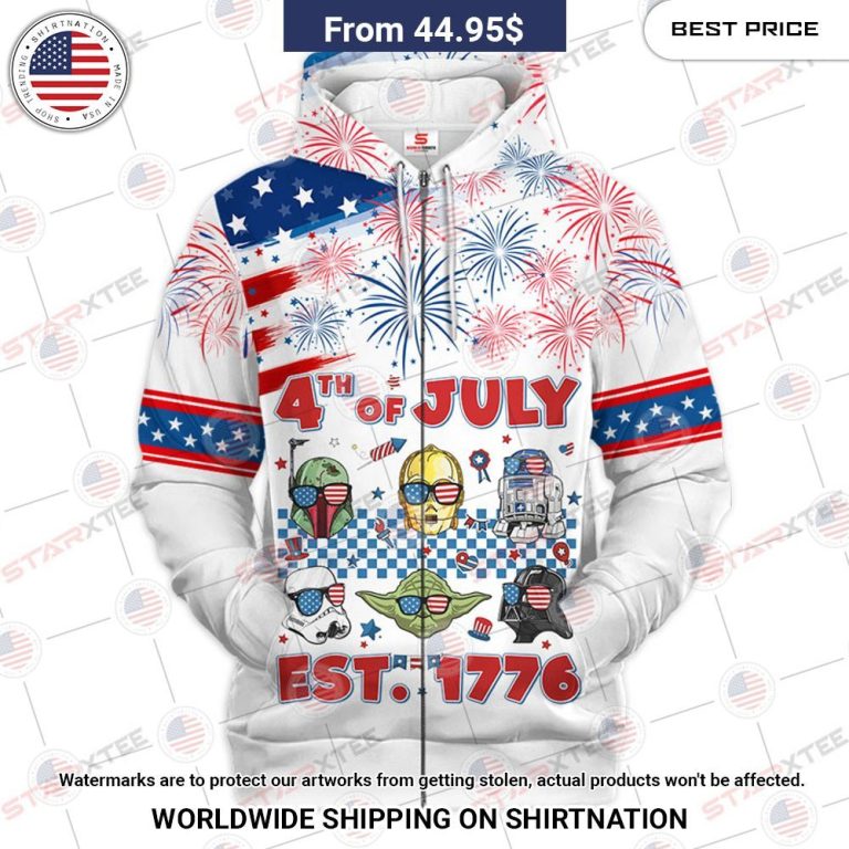 Star Wars 4th Of July Est. 1776 Hoodie Nice photo dude