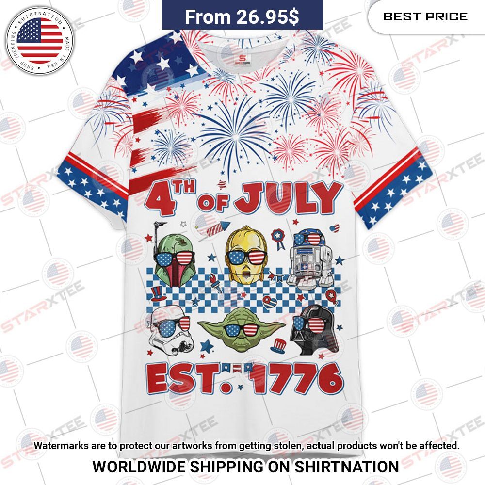 Star Wars 4th Of July Est. 1776 T Shirt You look lazy