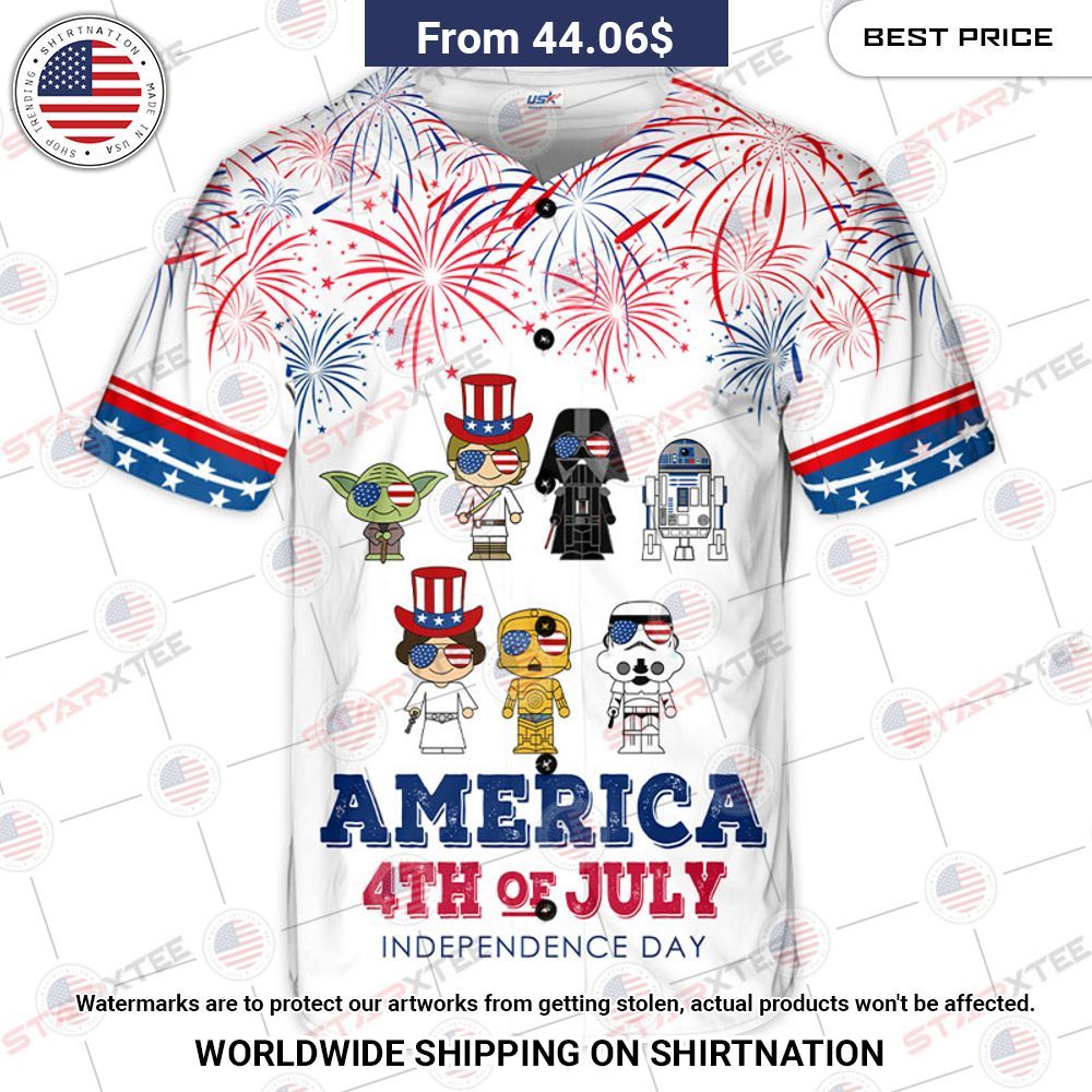 Star Wars America 4th Of July Independence Day Baseball Jersey