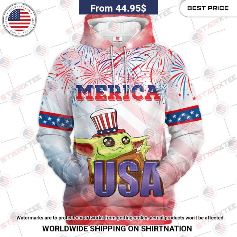 Star Wars Baby Yoda Merica 4th Of July Hoodie Good one dear