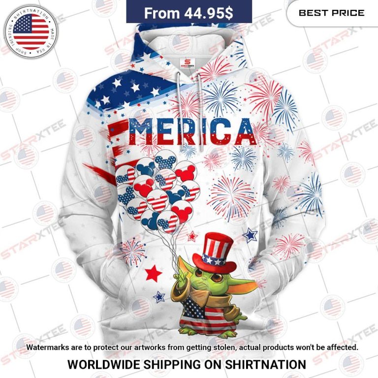 Star Wars Baby Yoda Merica Hoodie Shirt Have no words to explain your beauty