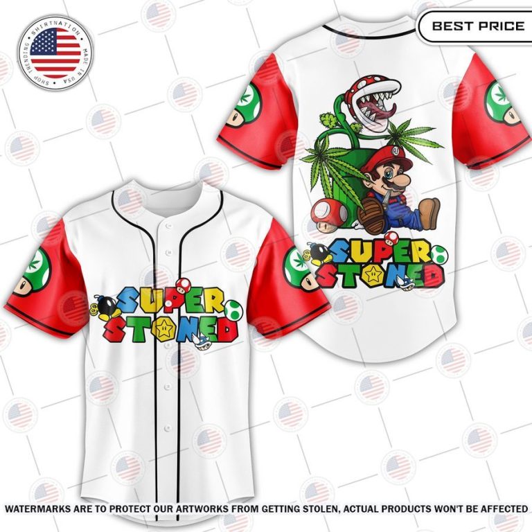 Super Stoned Mario Baseball Jersey Nice photo dude