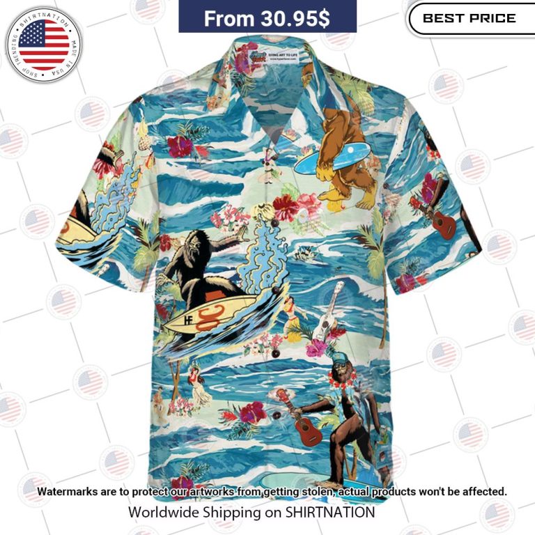 Surfing Bigfoot Hawaiian Shirt Have you joined a gymnasium?