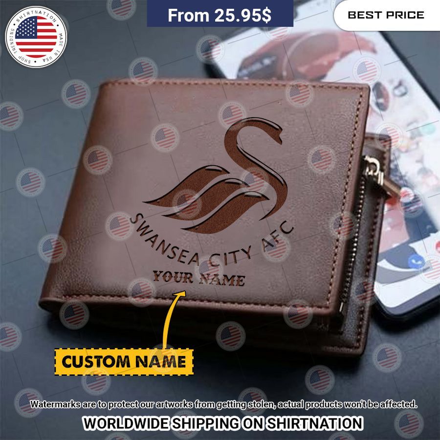 Swansea City Custom Leather Wallet Cutting dash