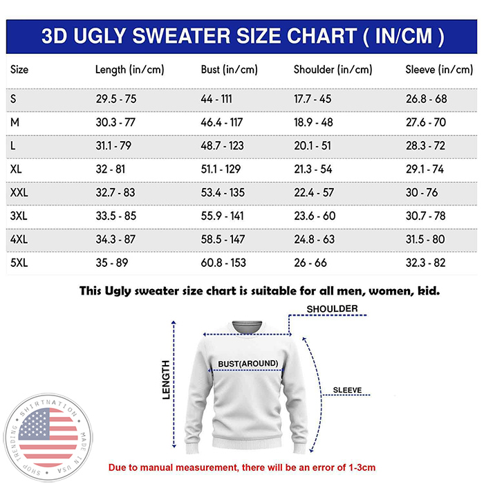Sweater size chart shirtnation