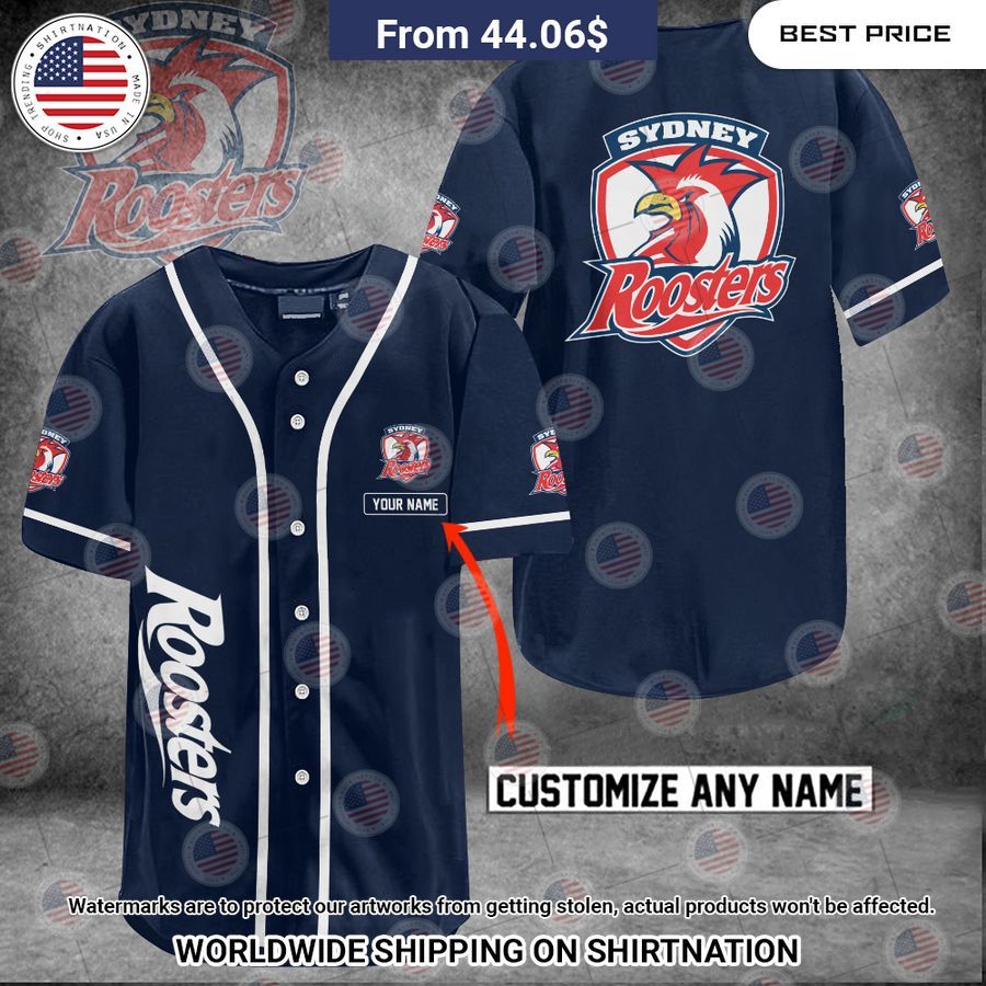 Sydney Roosters Custom Name Baseball Jersey Your beauty is irresistible.
