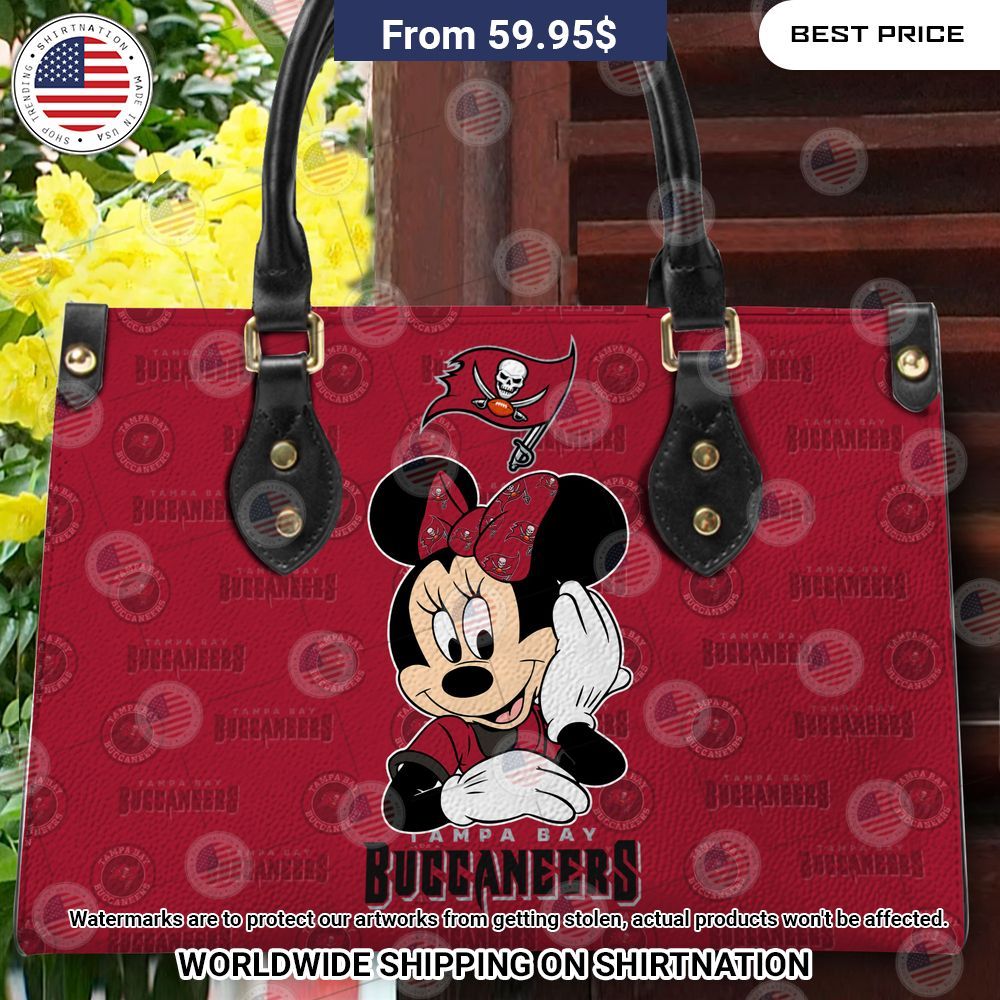 Tampa Bay Buccaneers Minnie Mouse Leather Handbag Speechless