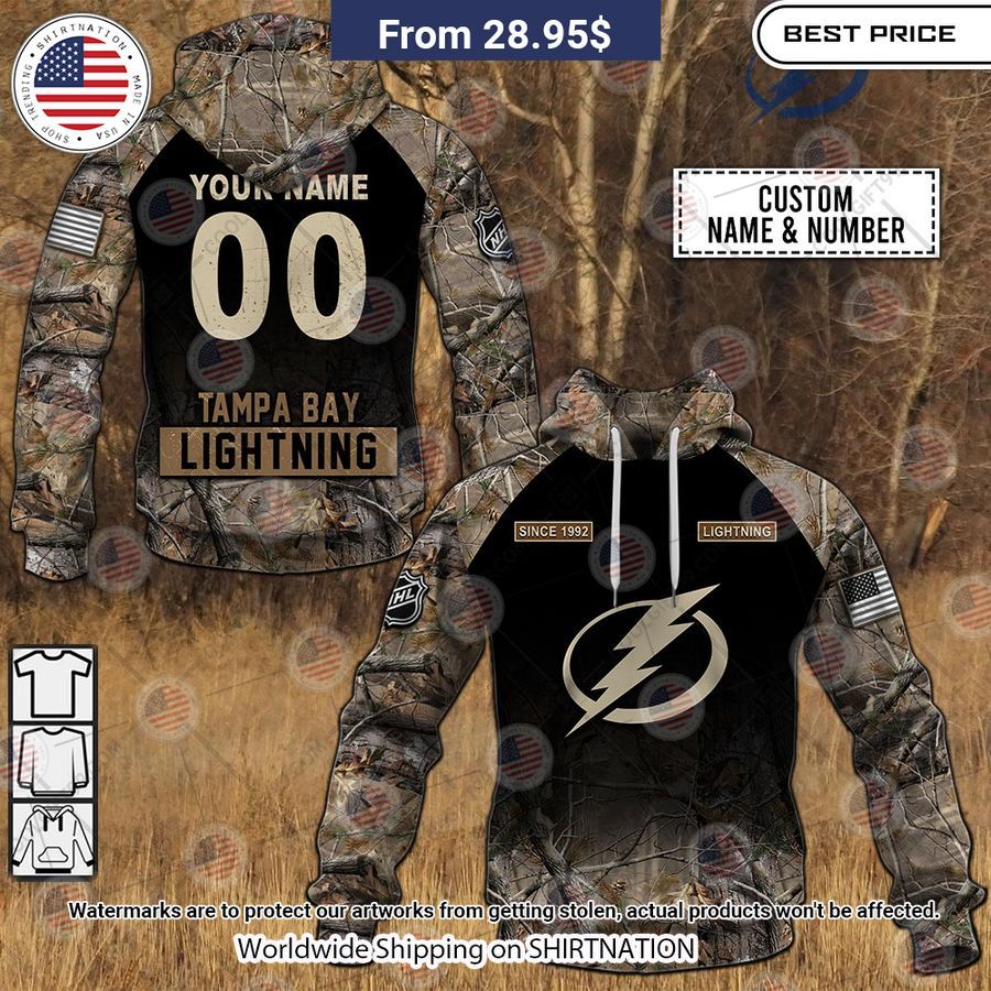 Tampa Bay Lightning Hunting Camouflage Custom Hoodie