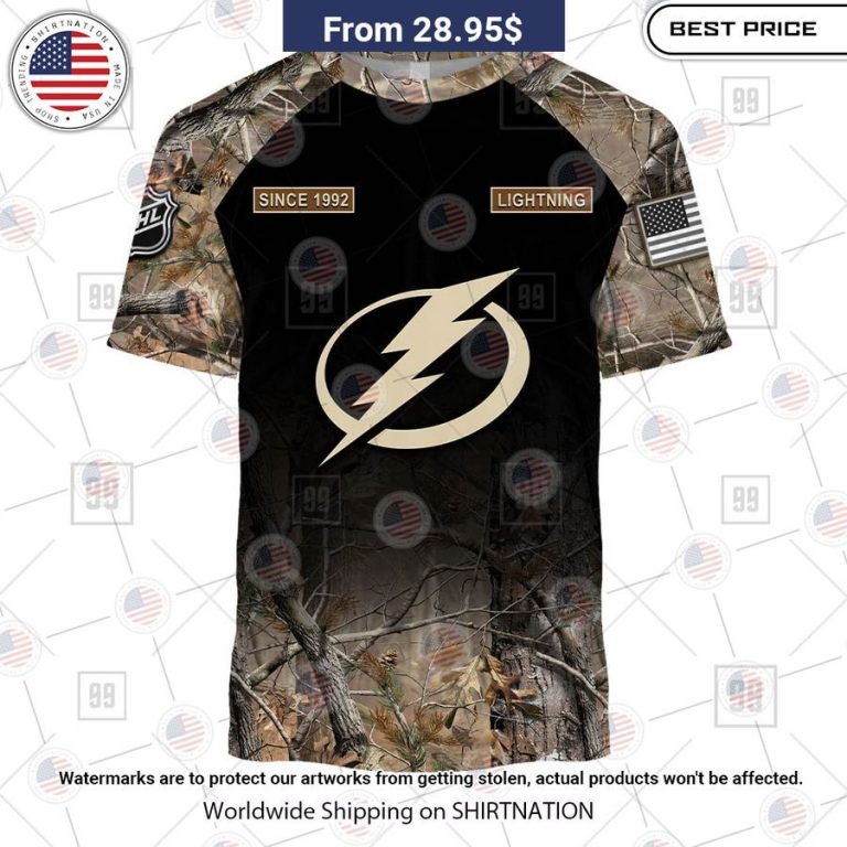 Tampa Bay Lightning Camouflage Custom Hoodie Amazing Pic