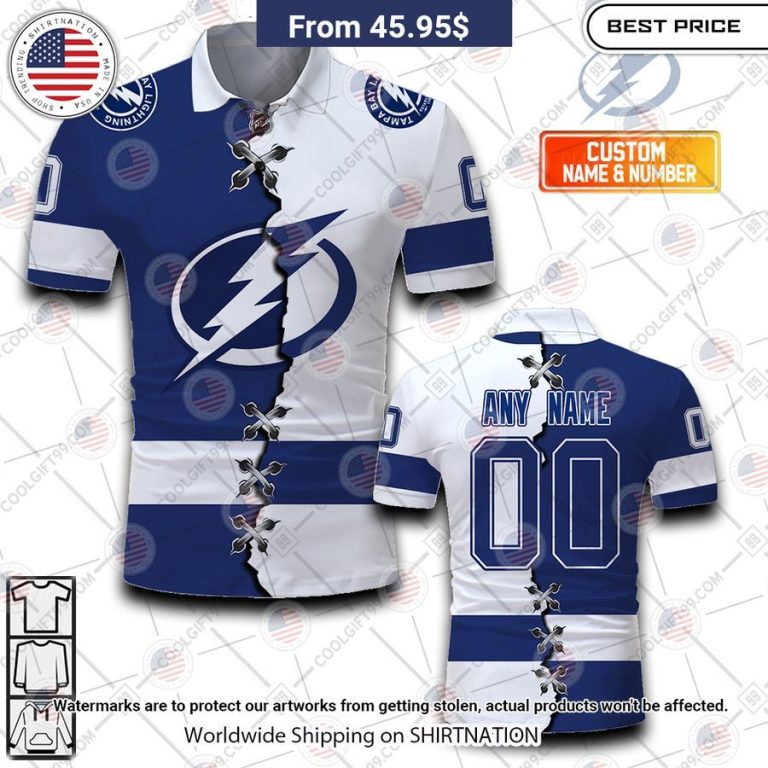 Tampa Bay Lightning Mix Jersey Style Custom Polo Good look mam