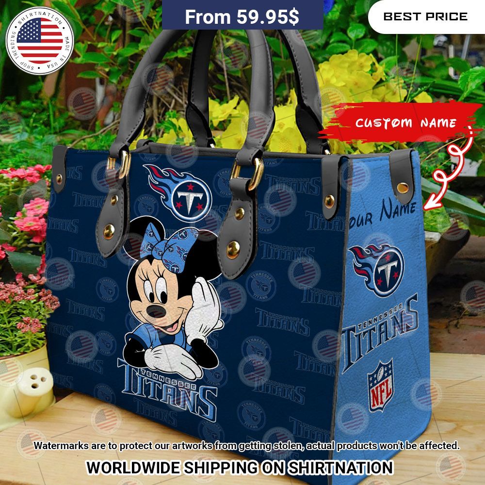 BEST Tennessee Titans Minnie Mouse Leather Shoulder Handbag