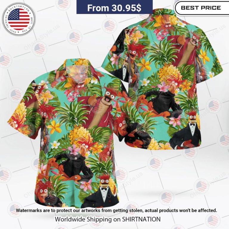 The Muppets Pepe The King Prawn Tropical Hawaiian Shirt