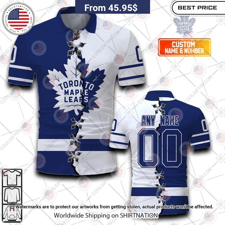 Toronto Maple Leafs Mix Jersey Style Custom Polo