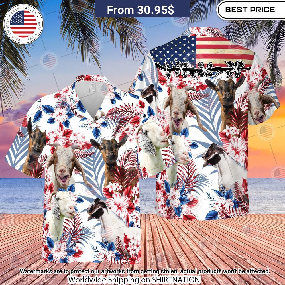 United States Flag Goat Lovers Hawaiian Shirt Nice photo dude