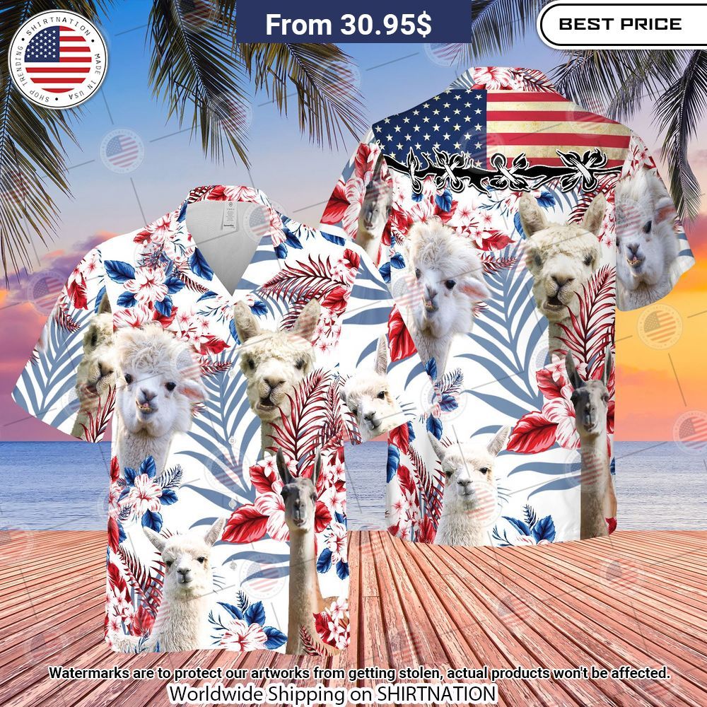 United States Flag Llama Lovers Hawaiian Shirt It is too funny