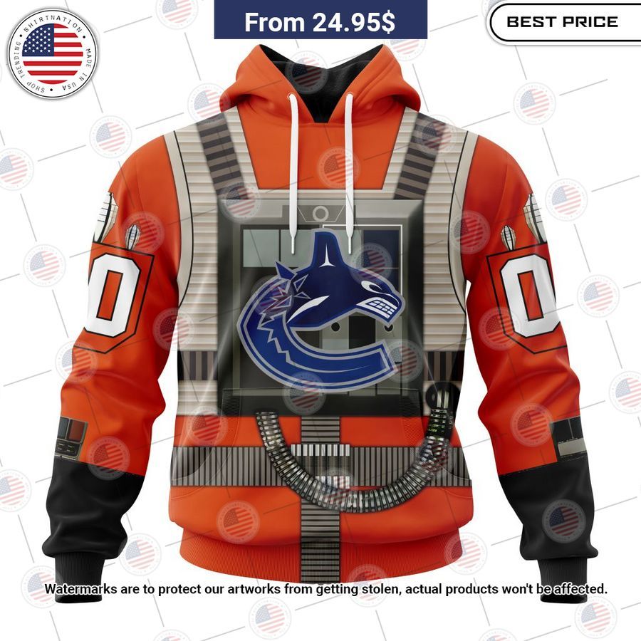 Vancouver Canucks Star Wars Rebel Pilot Design Custom Shirt Cool look bro