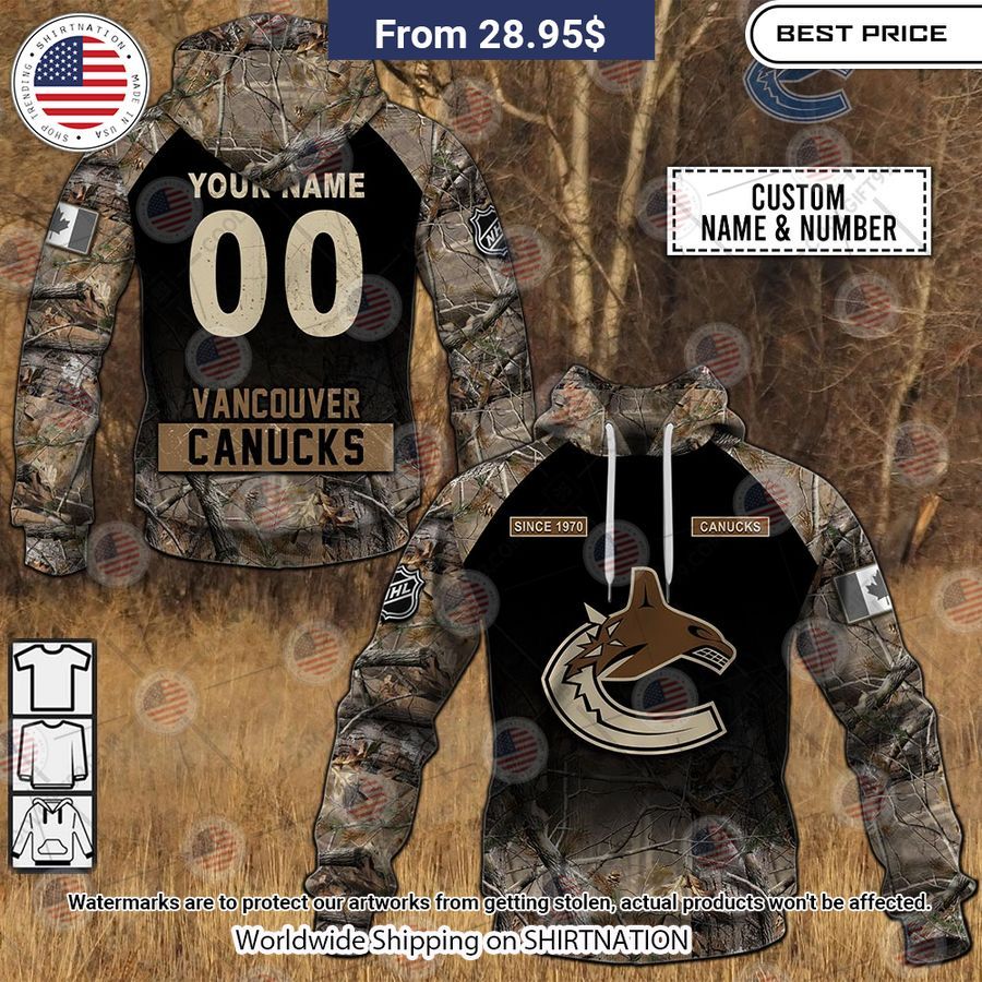 Vancouver Canucks Hunting Camouflage Custom Hoodie