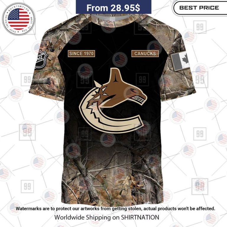 Vancouver Canucks Camouflage Custom Hoodie Sizzling