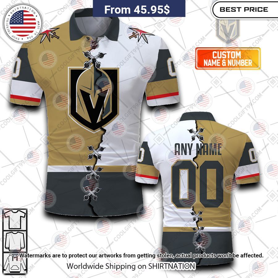 Vegas Golden Knights Mix Jersey Style Custom Polo You look handsome bro