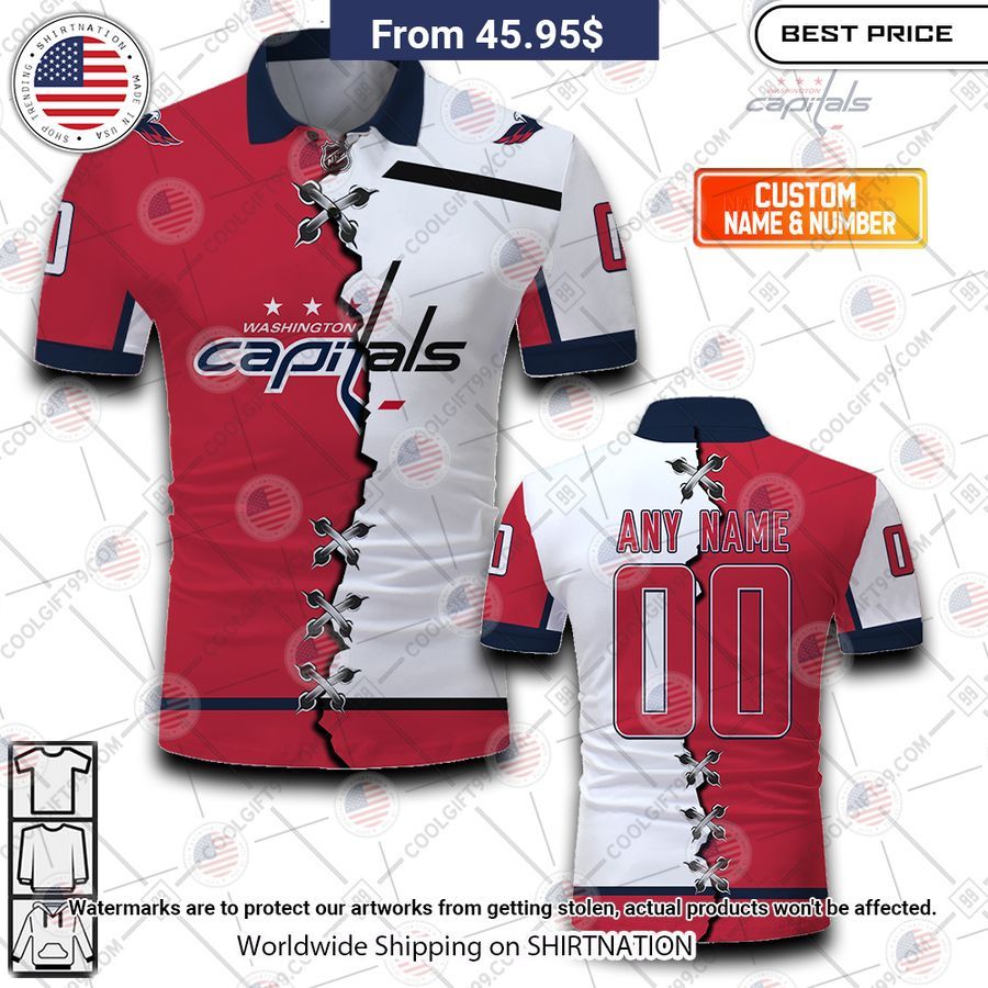 Washington Capitals Mix Jersey Style Custom Polo Nice place and nice picture