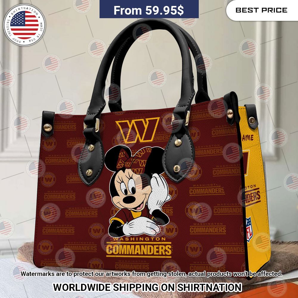 Washington Commanders Minnie Mouse Leather Handbag Ah! It is marvellous