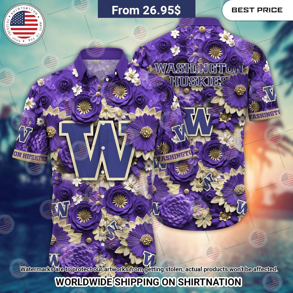 Washington Huskies NCAA Hawaiian Shirt You look beautiful forever