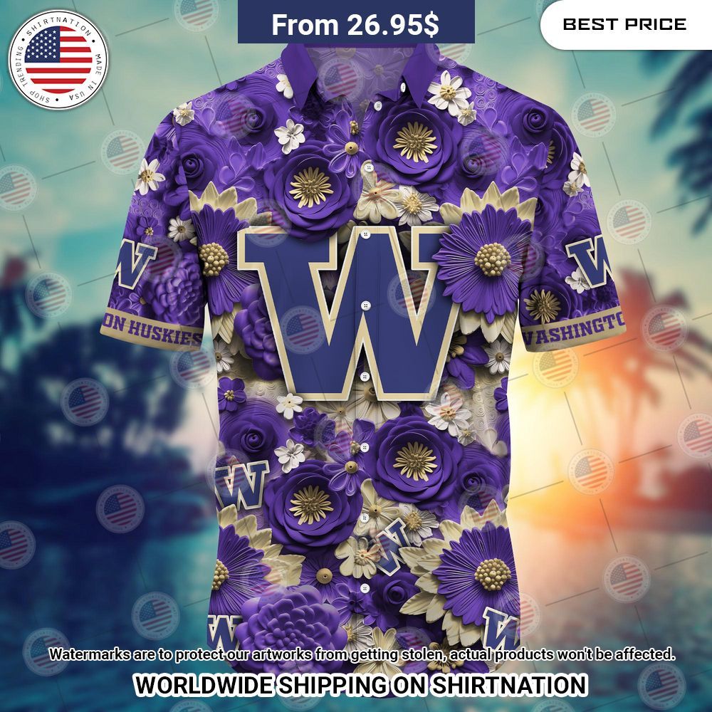 Washington Huskies NCAA Hawaiian Shirt Radiant and glowing Pic dear