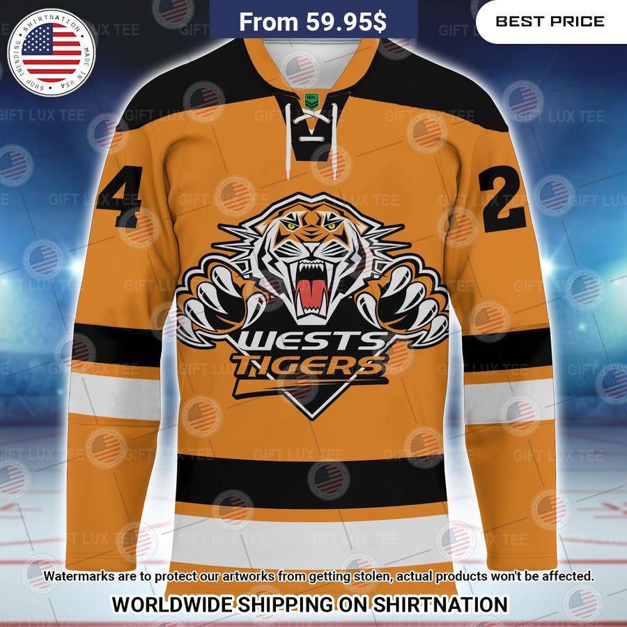 Wests Tigers Custom Hockey Jersey Unique and sober