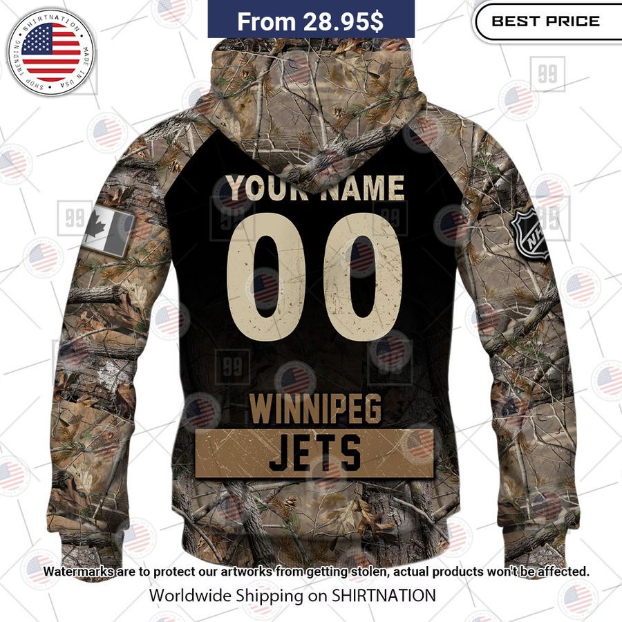 Winnipeg Jets Hunting Camo Custom Shirt Hundred million dollar smile bro