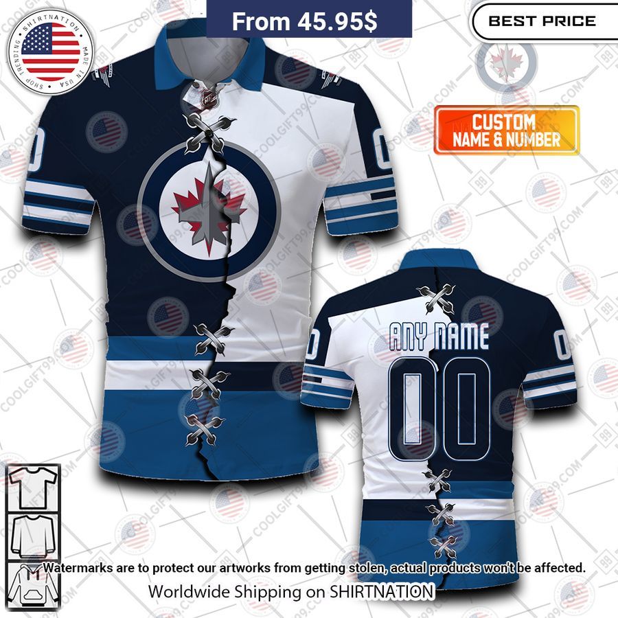 Winnipeg Jets Mix Jersey Style Custom Polo