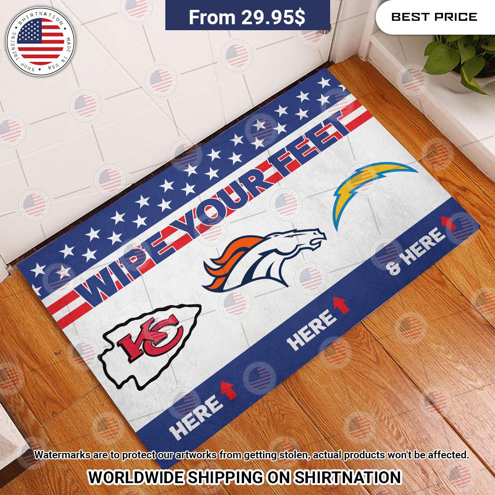 wipe your feet here kansas city chiefs denver broncos los angeles chargers doormat 2 823.jpg