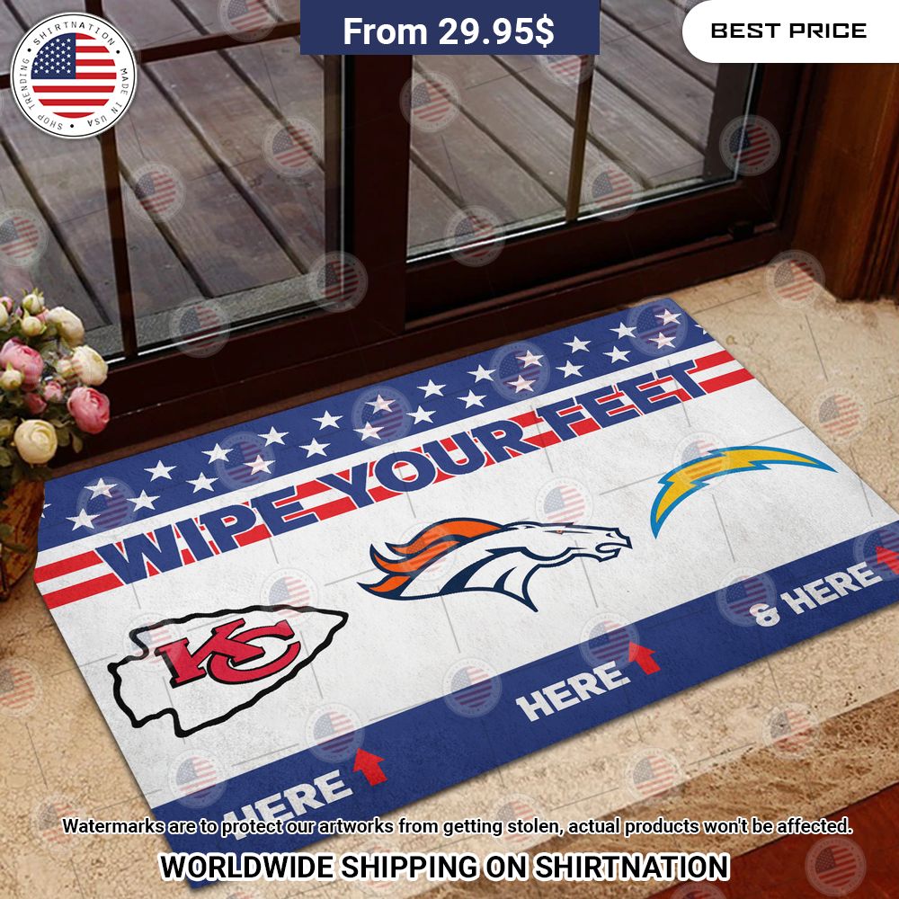 wipe your feet here kansas city chiefs denver broncos los angeles chargers doormat 4 804.jpg