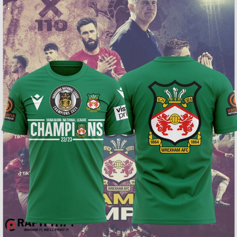 wrexham afc 2023 champions t shirt 2