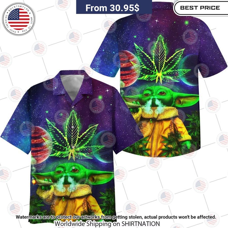 Yoda Weed Galaxy Hawaiian Shirt