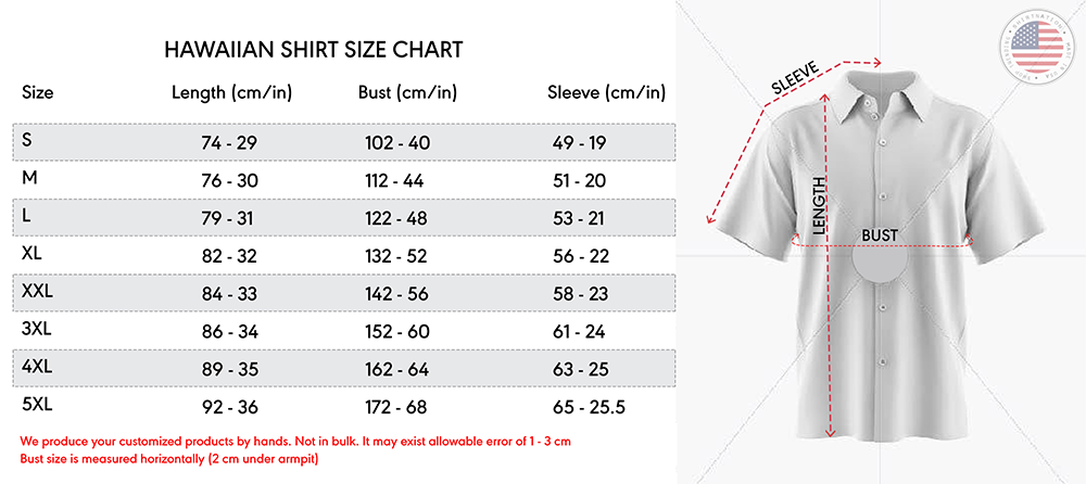 Hawaiian Shirt Size Chart Shirtnation