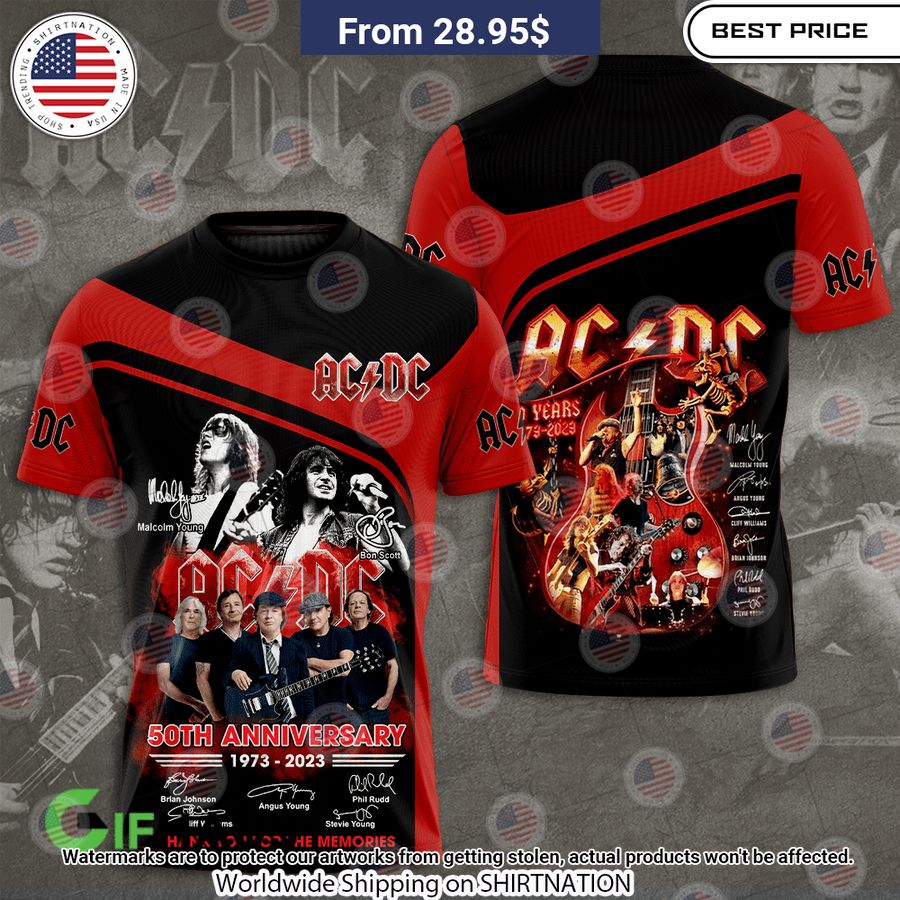 50th Anniversary ACDC Band Shirt You look lazy