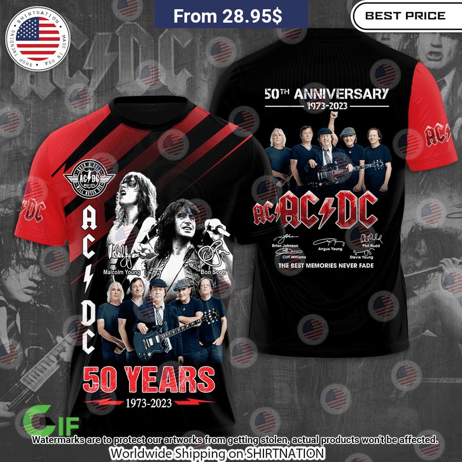 ACDC Band 50 Years 1973 2023 Shirt Eye soothing picture dear