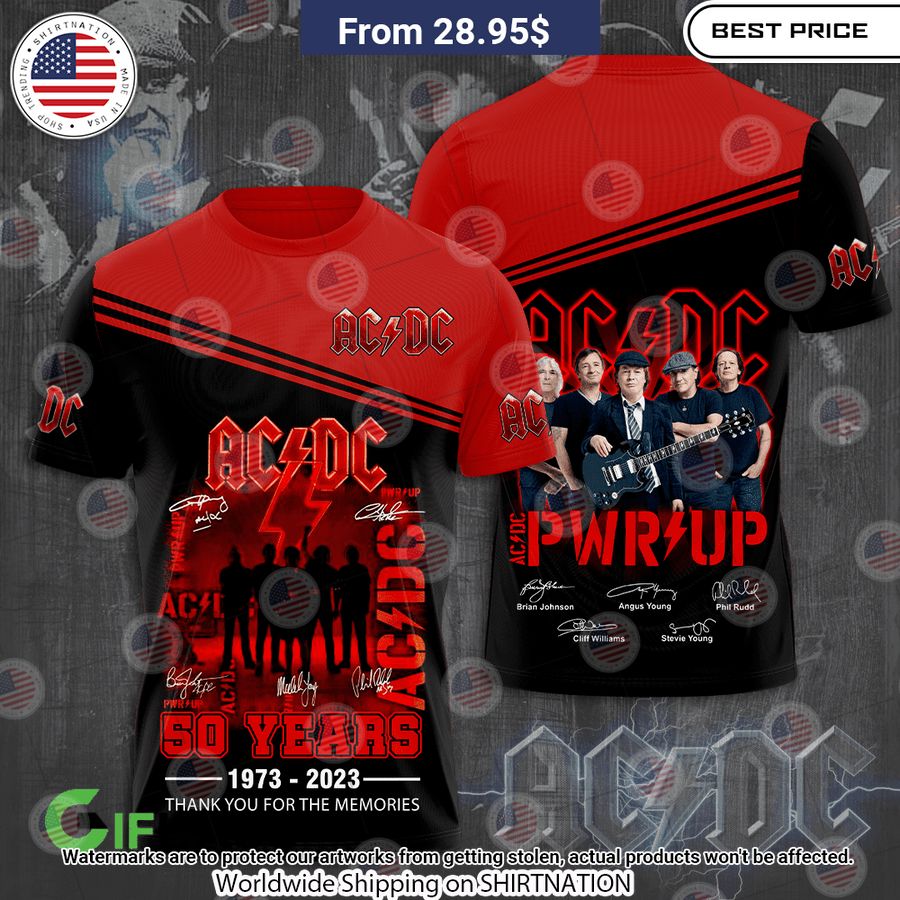 ACDC Band 50 Yearshank You Forhe Memories Shirt Such a charming picture.