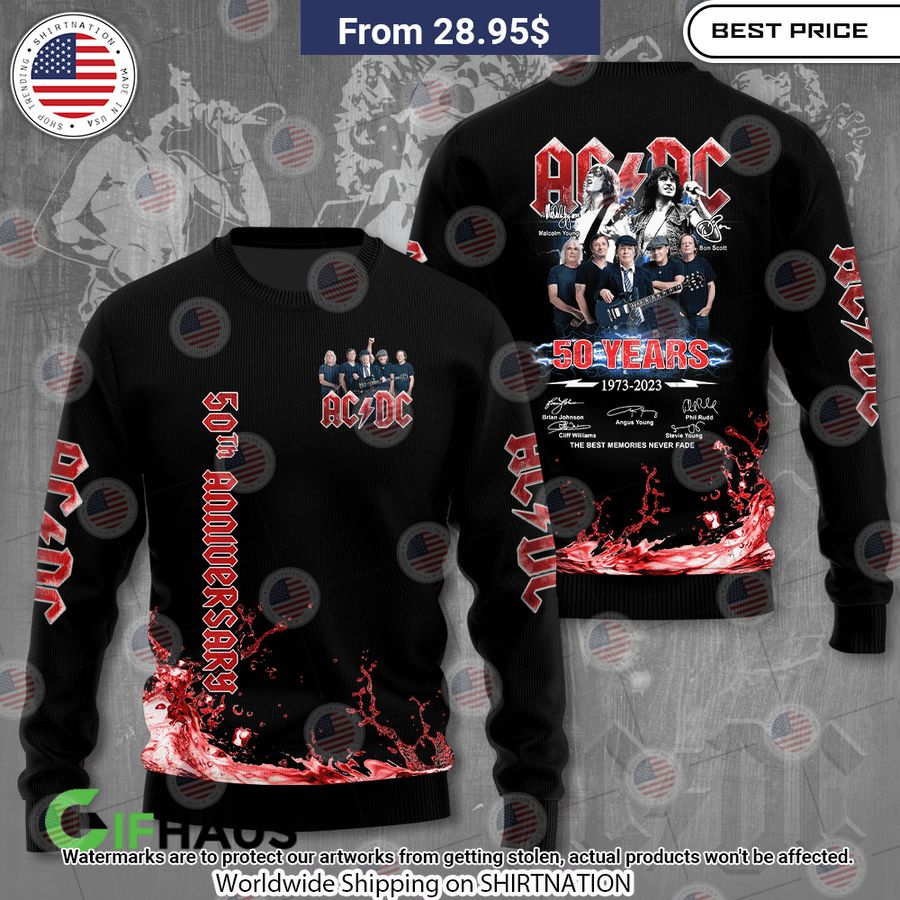 ACDC Band Signature 50th Anniversary Shirt Trending picture dear