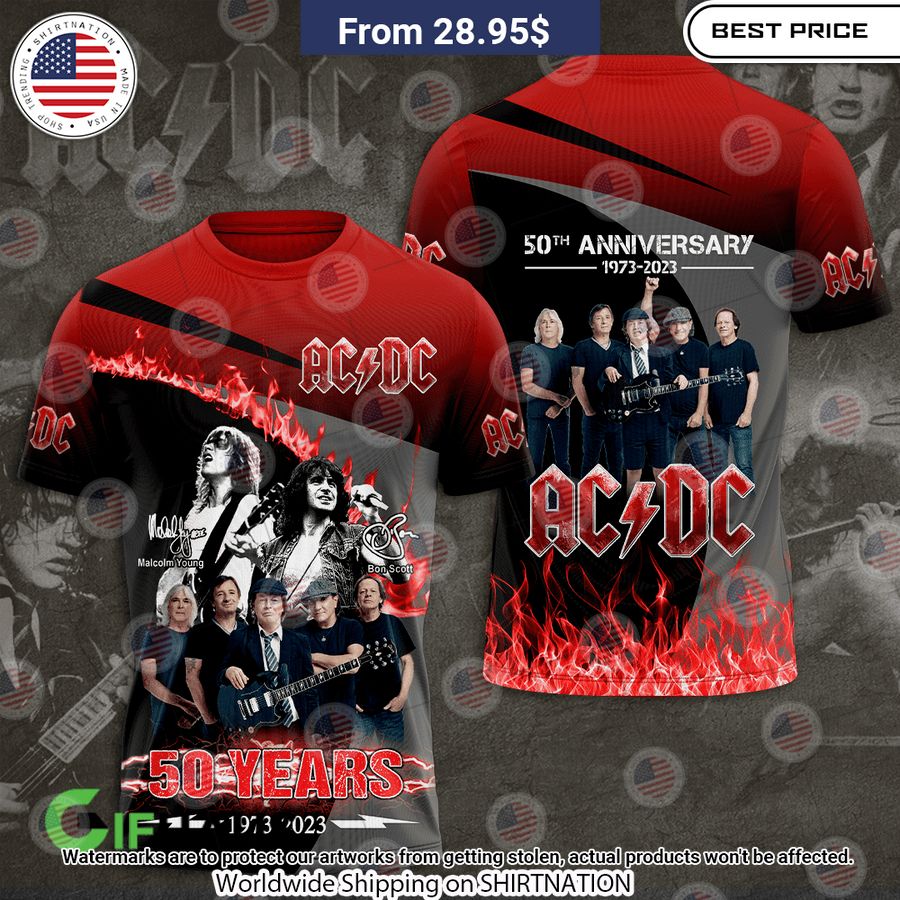 ACDC Members 50 Years Shirt Eye soothing picture dear